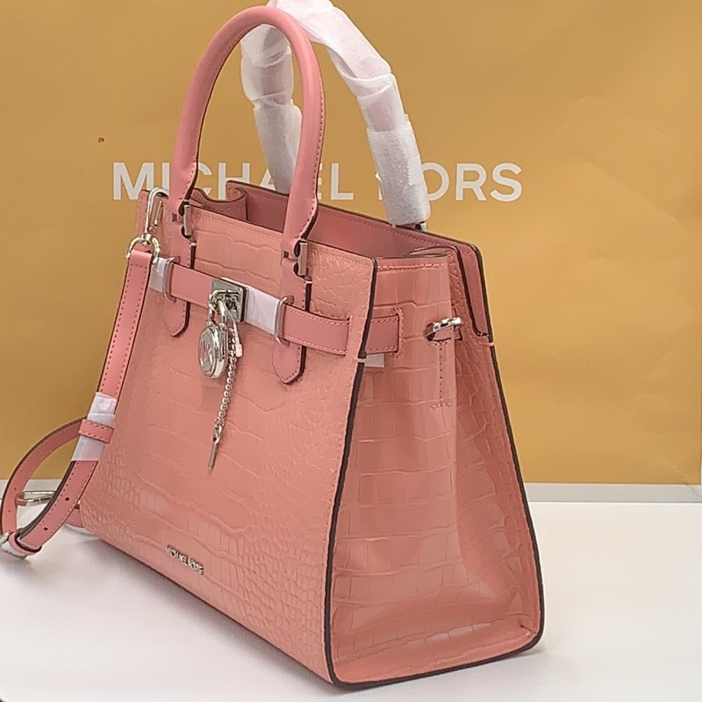 Michael Kors Hamilton Medium
Satchel Crossbody Croc Embossed
Primrose Pink - Picture 5 of 16
